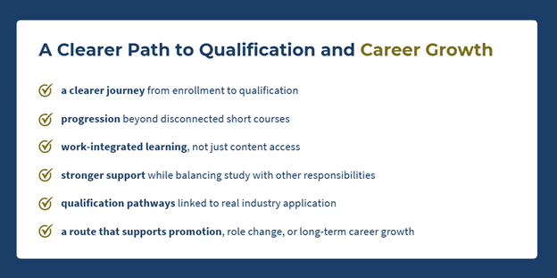 a clearer path to a qualification and career growth