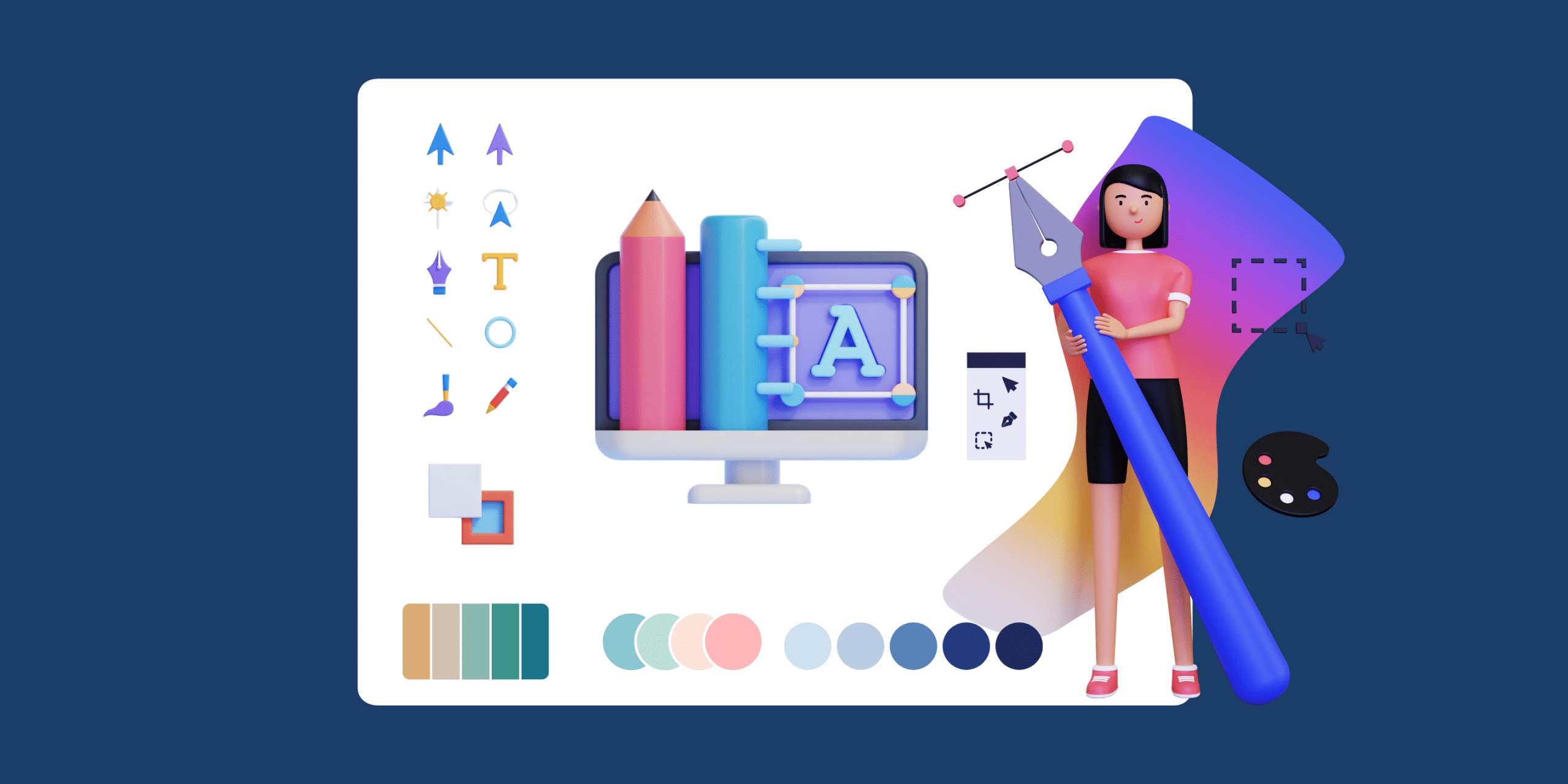 Creative design course participant building branding, visual communication, and digital content creation skills.