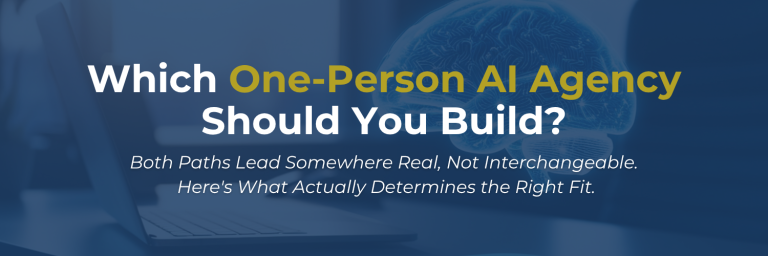 One-person AI agency blog banner