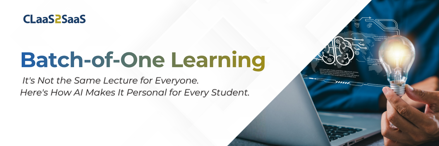 Batch-of-one learning blog banner: AI-personalized learning for every student in higher education