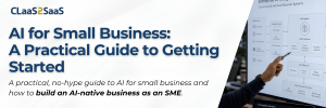 Small business owner reviewing a practical AI adoption roadmap