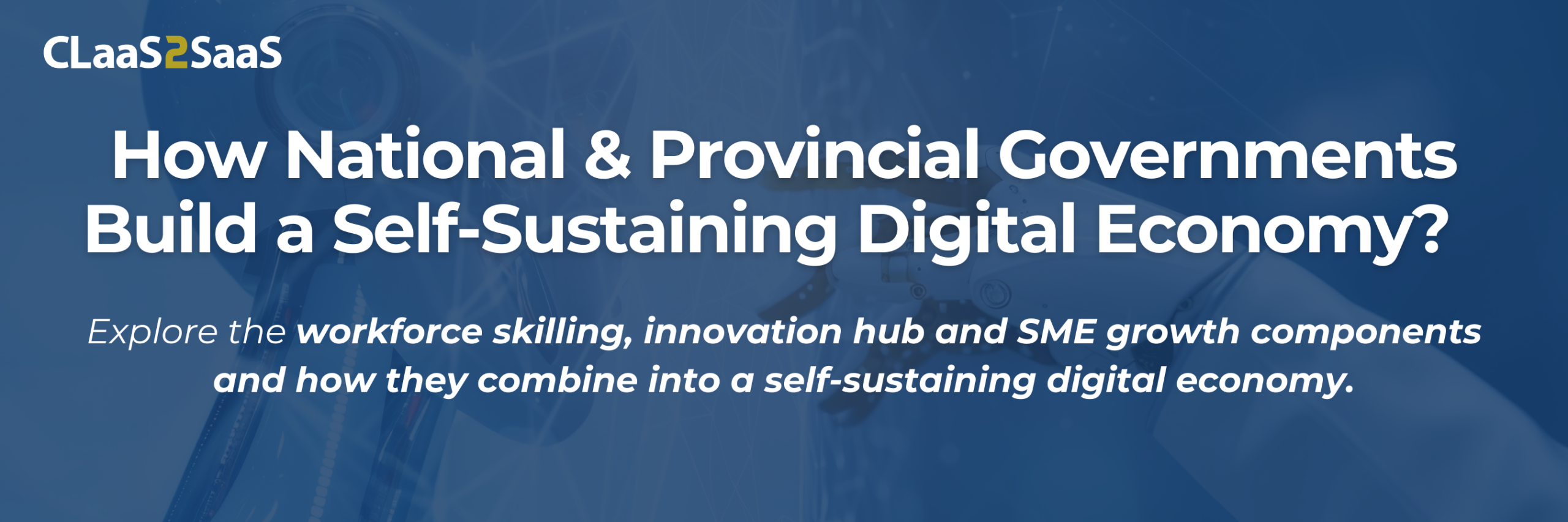 Government digital-economy ecosystem linking AI workforce, innovation hub and SME growth into a self-sustaining loop