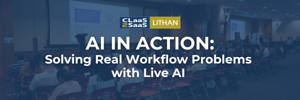 Banner headline: AI in Action: Solve Your Workflow Problems with Live AI!
