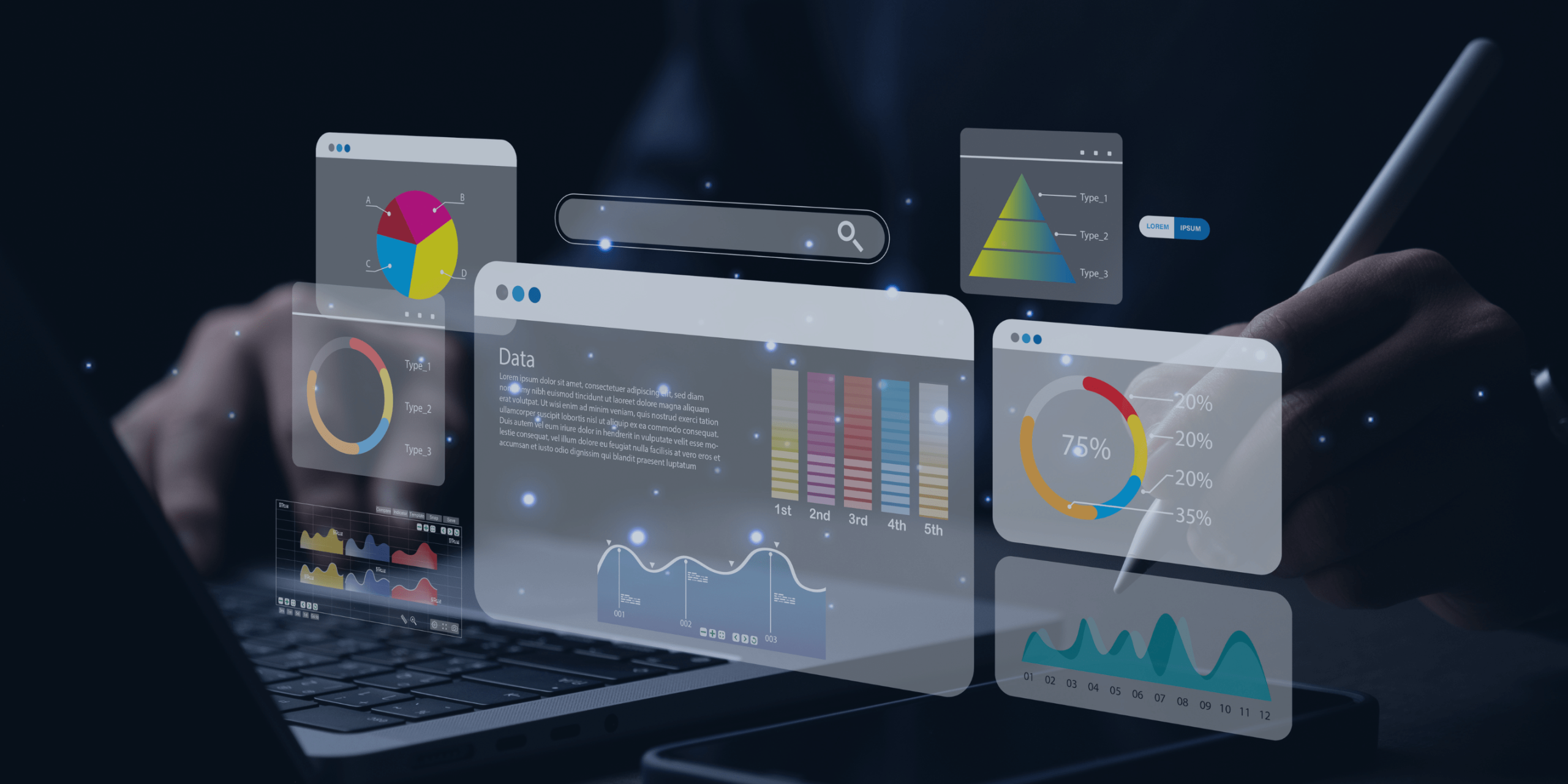 Business professional reviewing predictive analytics dashboards on a laptop, representing AI-driven procurement forecasting